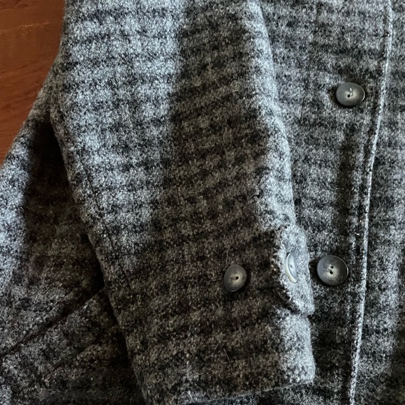 RARE LLbean long wool tweed coat M - Picture 4 of 6